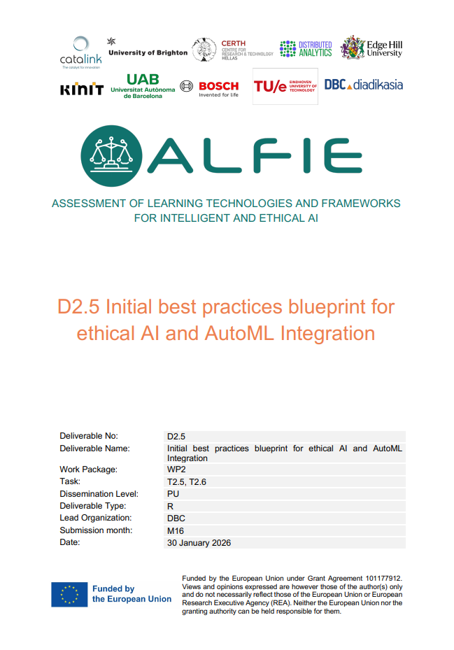 D2.5 Initial best practices blueprint for ethical AI and AutoML Integration