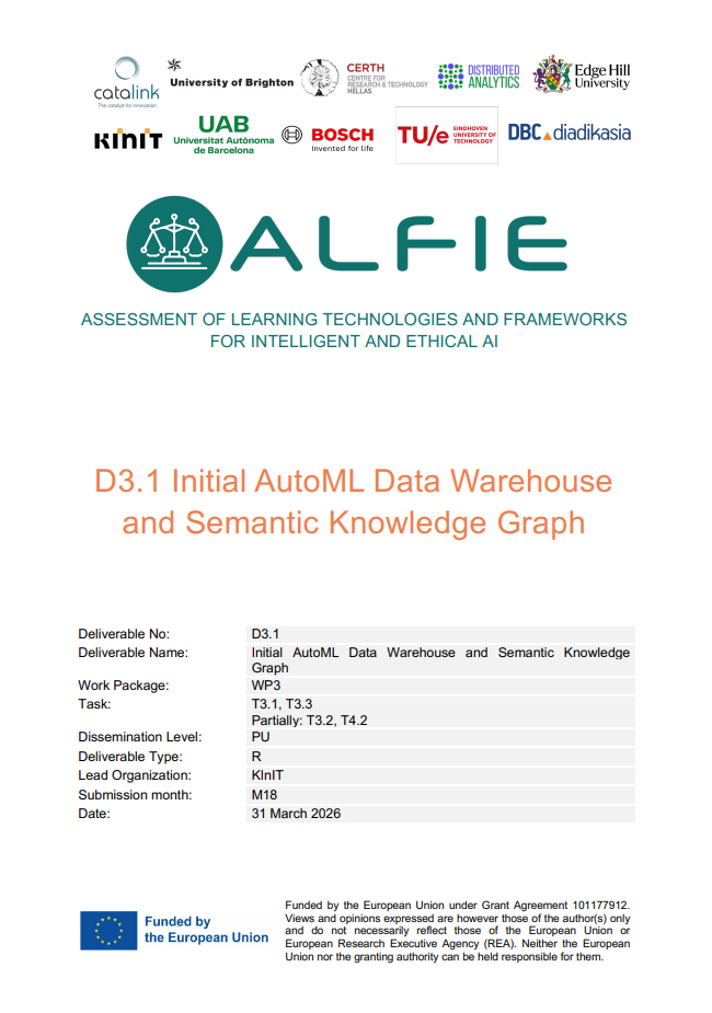 D3.1 Initial AutoML Data Warehouse and Semantic Knowledge Graph